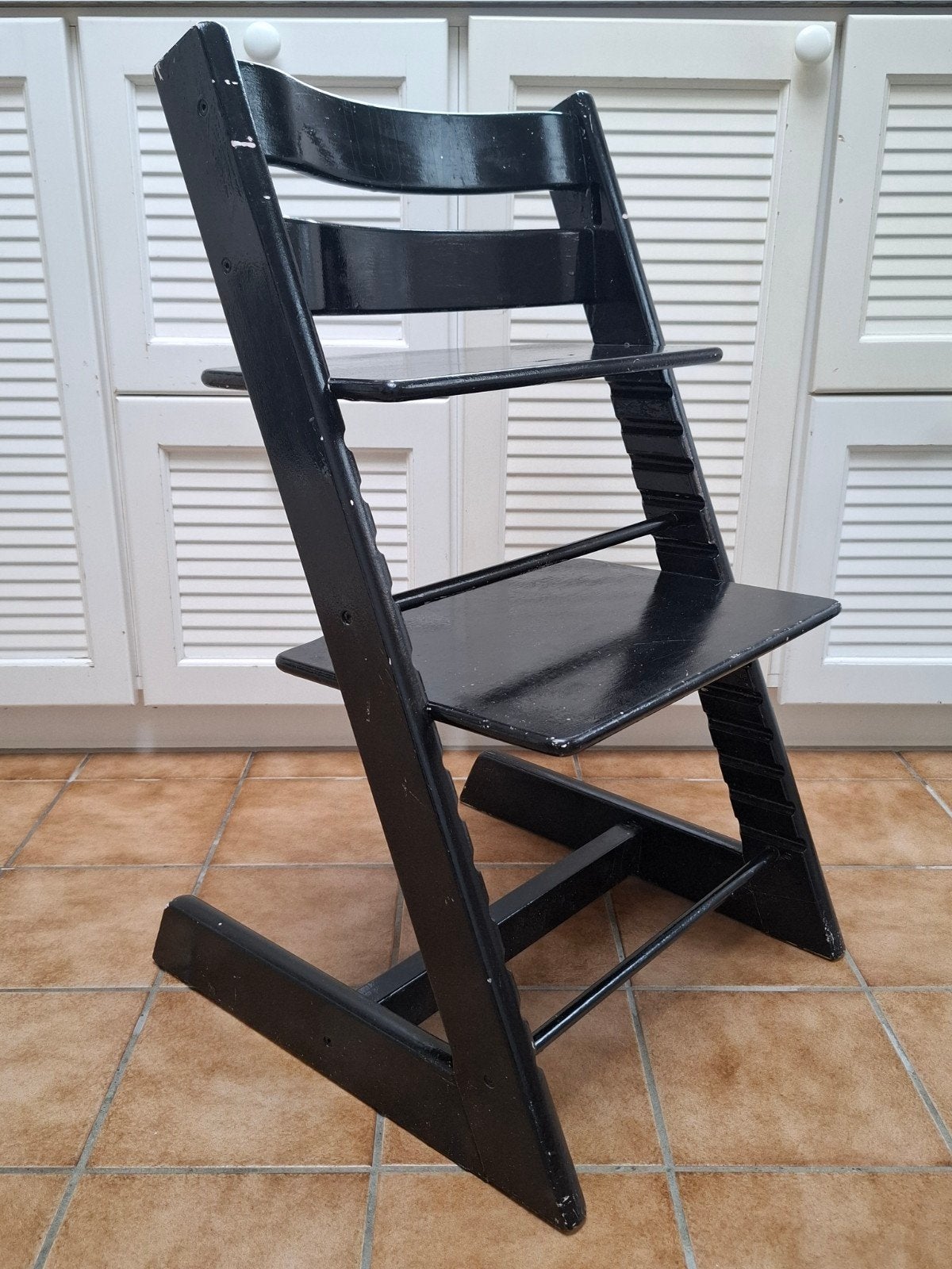 Stokke Tripp Trapp stoel - Zwart, Ophalen, Gebruikt, Meegroeistoel, Aanschuifbaar