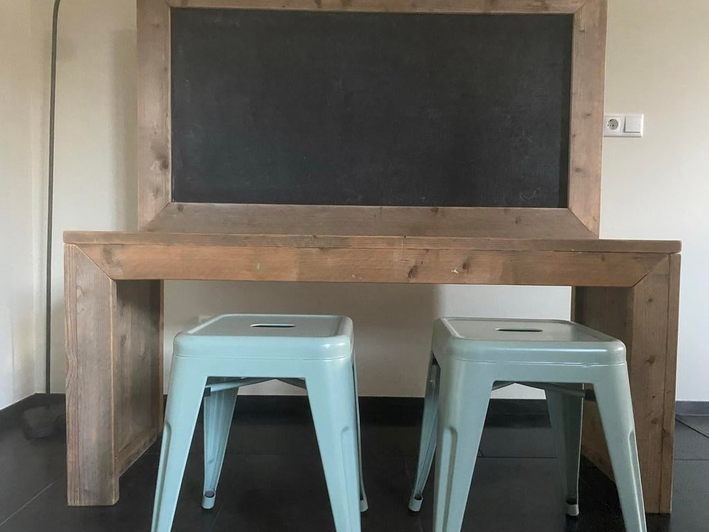 Houten tafel met krijtbord, Ophalen, Gebruikt, Tafel(s) en Stoel(en)