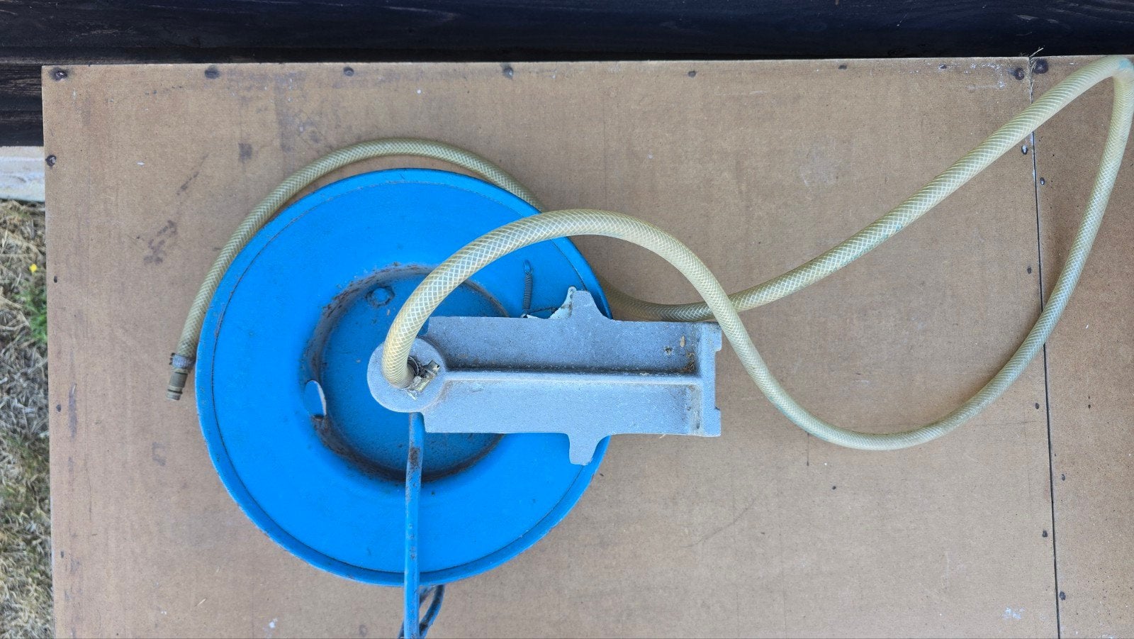 Industriële Slanghaspel Blauw 1989 – Handmatig, Ophalen of Verzenden, Zo goed als nieuw