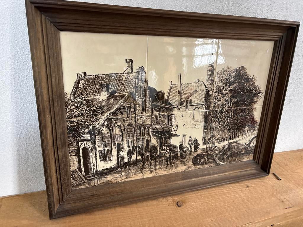 Tegeltableau met oud-Hollandse stadsgezicht, Ophalen