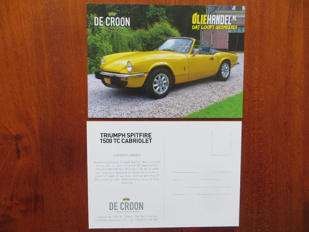 De Croon informatiekaart Triumph Spitfire 1500 TC, Ophalen of Verzenden, Nieuw, Overige merken