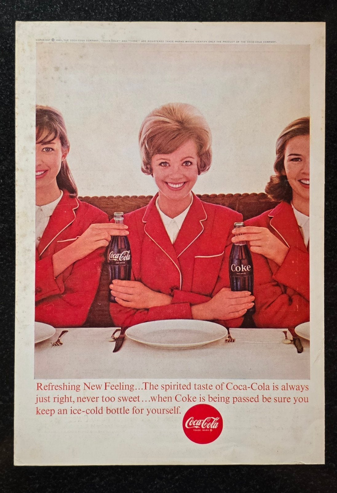 Originele Coca-Cola reclame uit 1963, Verzamelen, 1960 tot 1980, Gebruikt, Ophalen of Verzenden, Prent