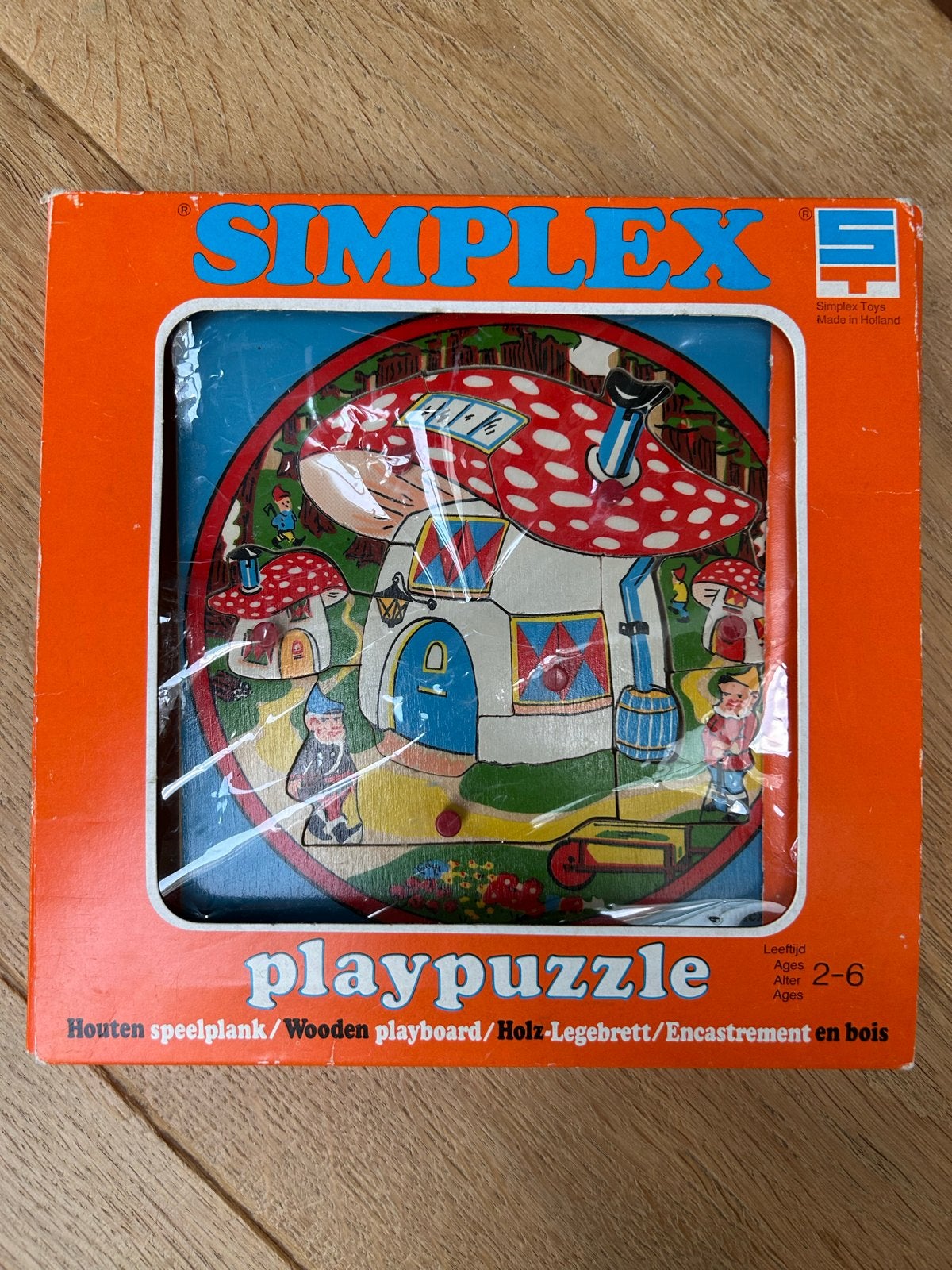 Vintage Simplex Playpuzzle - Houten Speelplank (40+ jaar oud, Ophalen of Verzenden, Gebruikt, Overige typen