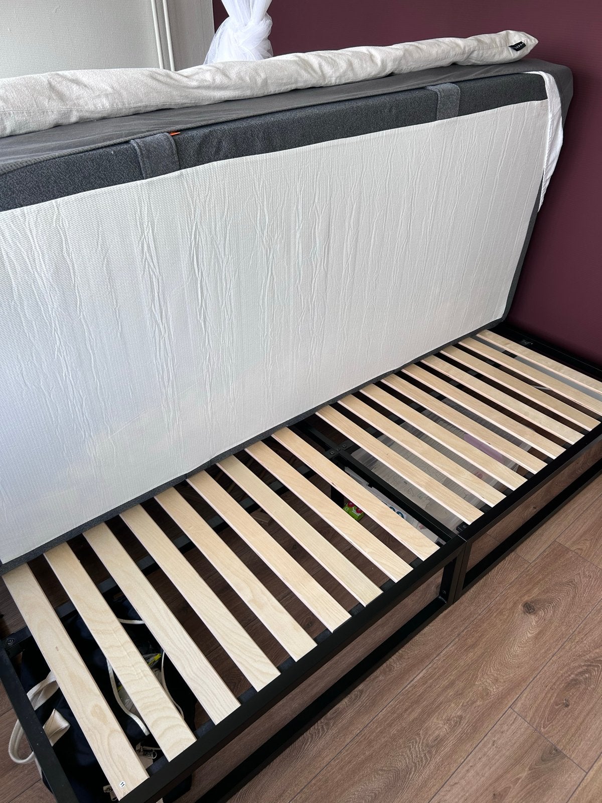 Emma Metalen Bed 180x200, Ophalen, Zwart, Tweepersoons, Zo goed als nieuw
