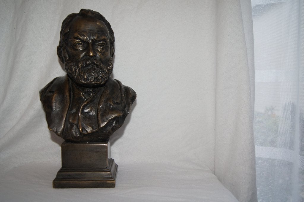 Man met baard ( Victor Hugo, Ophalen of Verzenden, Gepatineerd, Brons, Beeld