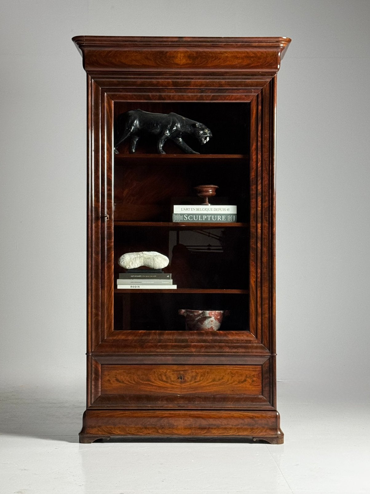Biedermeier vitrinekast 1850, Ophalen of Verzenden