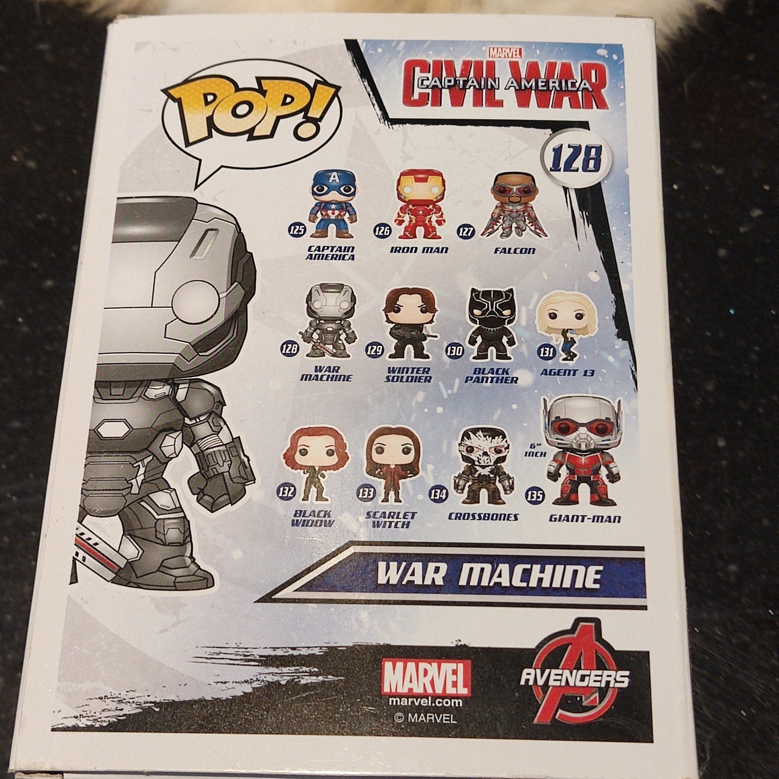 Funko Pop! Marvel Civil War: War Machine #128ss, Ophalen of Verzenden, Zo goed als nieuw