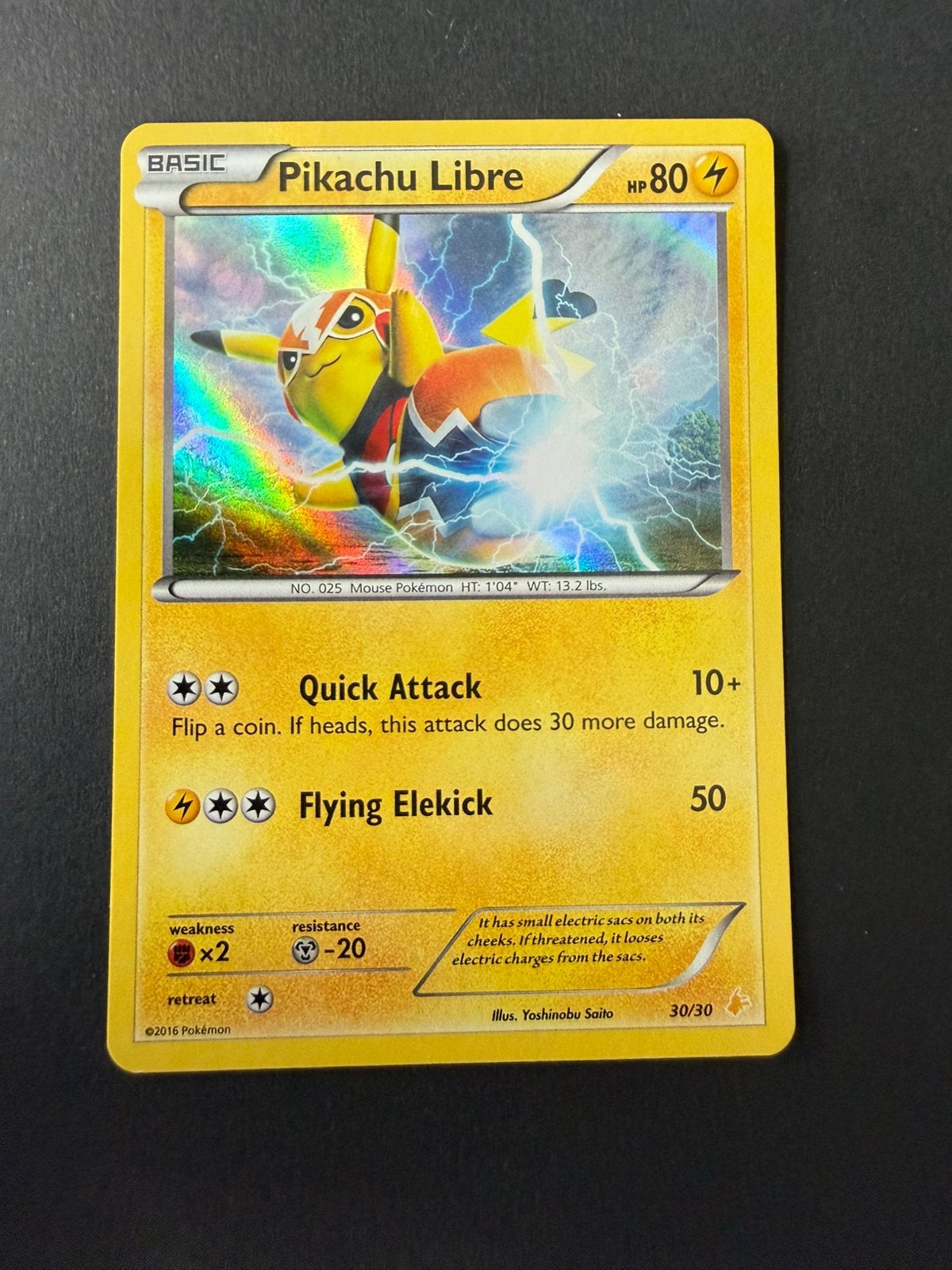 XY Trainer Kit 30/30 Pikachu Libre, Ophalen of Verzenden, Nieuw, Losse kaart