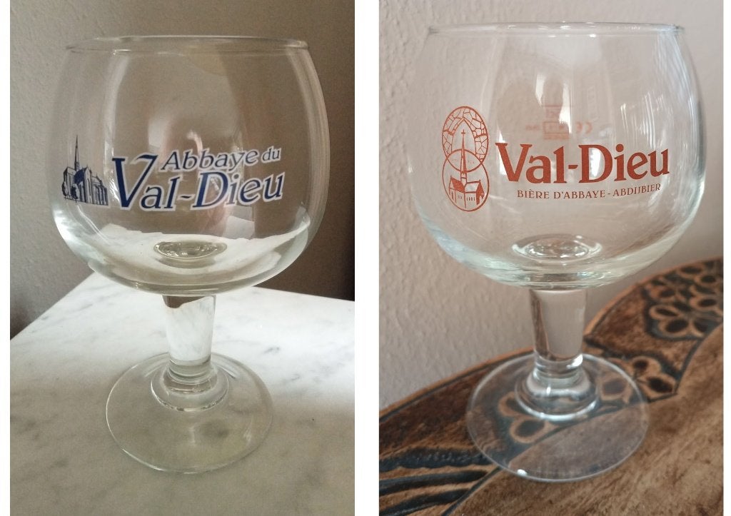 3 Val Dieu Bierglazen., Ophalen of Verzenden, Zo goed als nieuw, Glas of Glazen, Overige merken