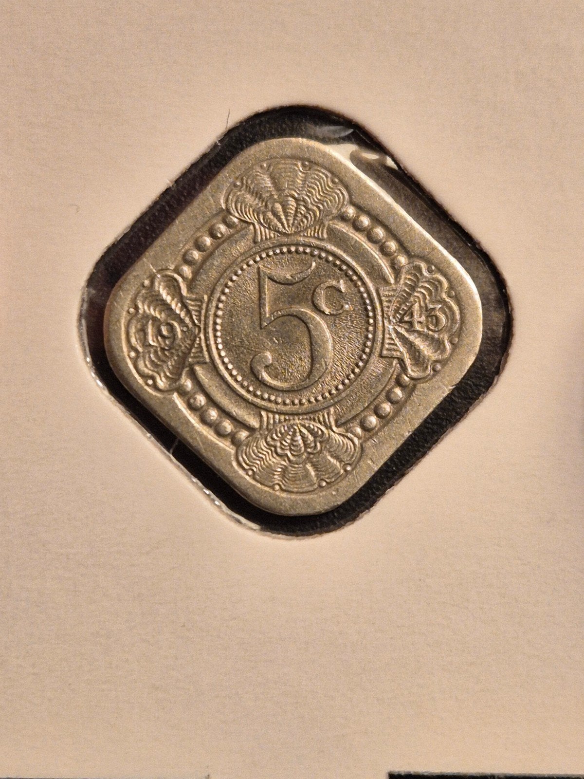 5 cent 1943, Postzegels en Munten, Verzenden, Zilver, Koningin Wilhelmina, Losse munt