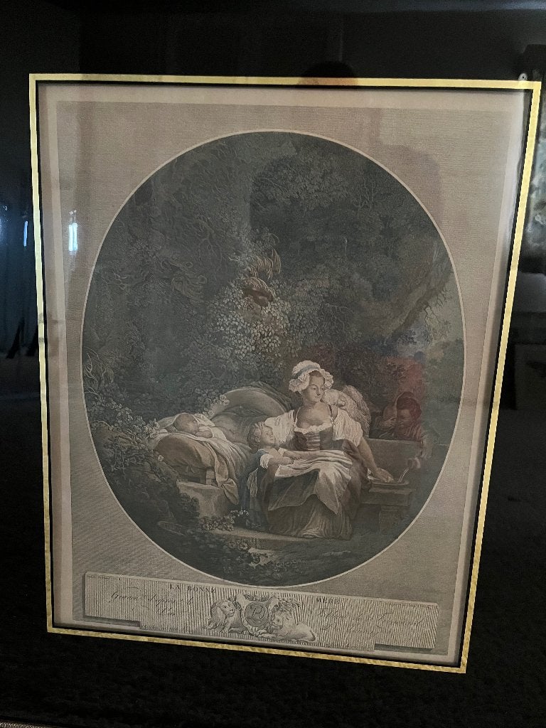 unieke set antieke Franse Gravures Fragenard Pendants, Ophalen of Verzenden