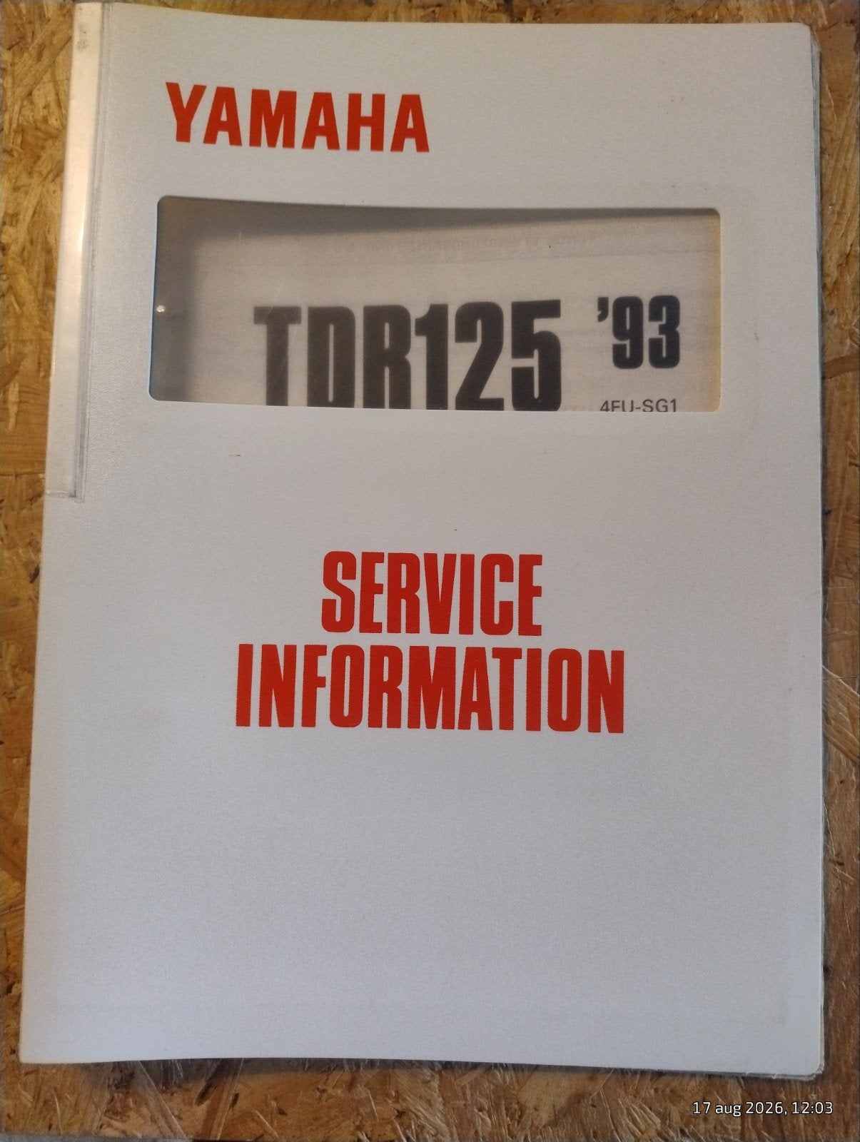 Yamaha TDR125 '93 Service Informatie Handleiding, Ophalen of Verzenden, Yamaha