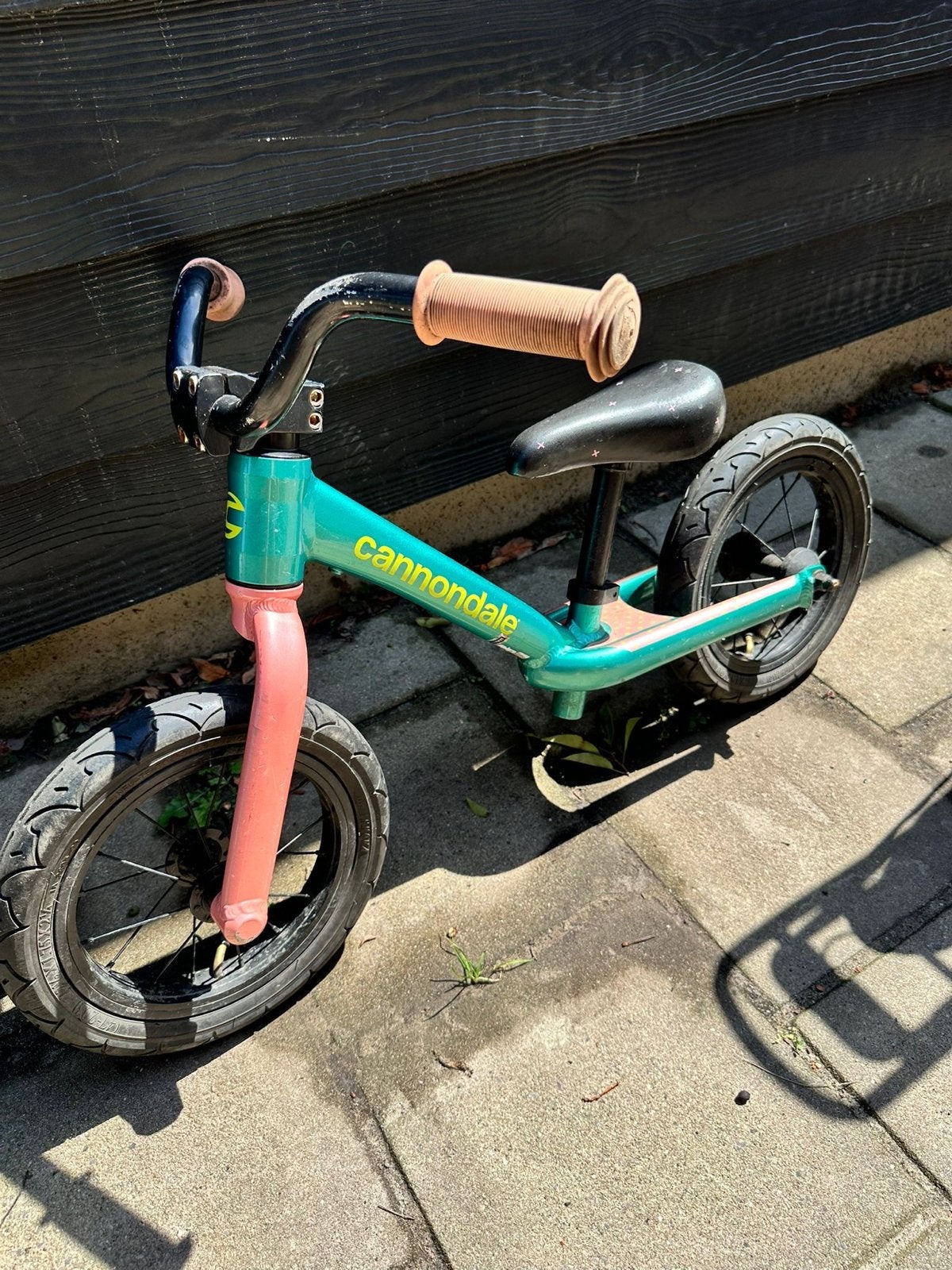 Cannondale loopfiets voor kinderen - Groen/Roze, Ophalen, Gebruikt, Minder dan 16 inch