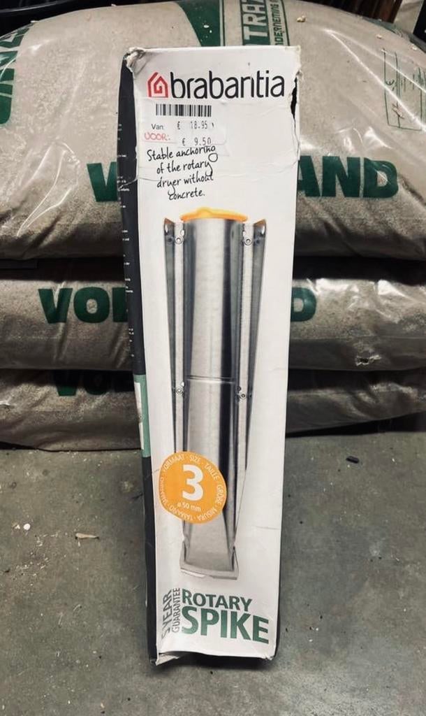 Brabantia Metalen Grondanker voor droogmolen Ø 50 mm - Nieuw, Tuin en Terras, Droogmolens en Wasrekken, Ophalen of Verzenden, Nieuw