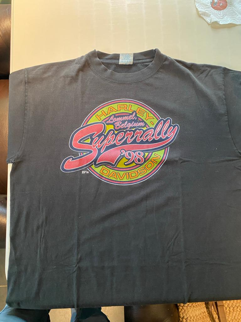 Vintage Harley Davidson Superrally '98 T-shirt XXL, Ophalen of Verzenden, Zo goed als nieuw, Overige maten, Zwart