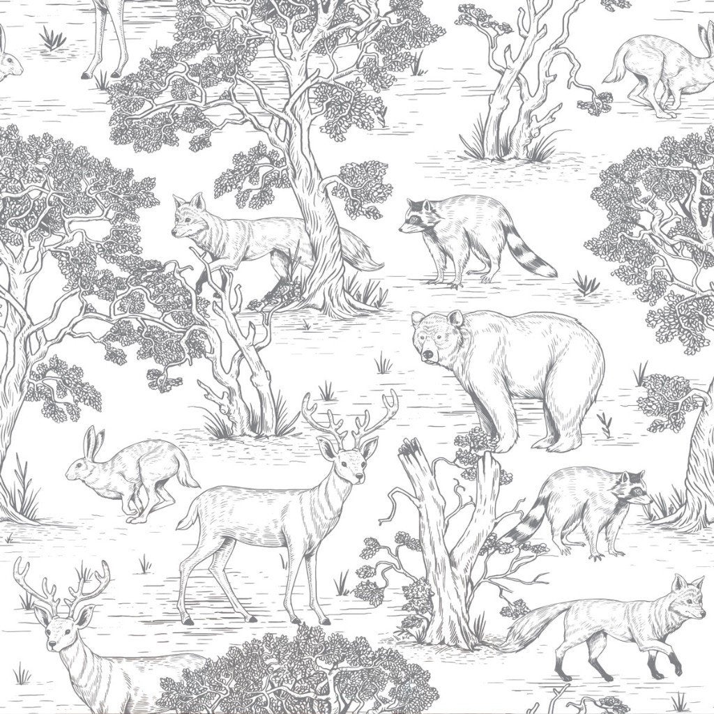 Kinderbehang Vliesbehang Dieren in het bos Wit Dekornik, Polskiego Czerwonego Krzyża 21/22, 41-260 Sławków, Nieuw, DEKORNIK LIMITED LIABILITY COMPANY