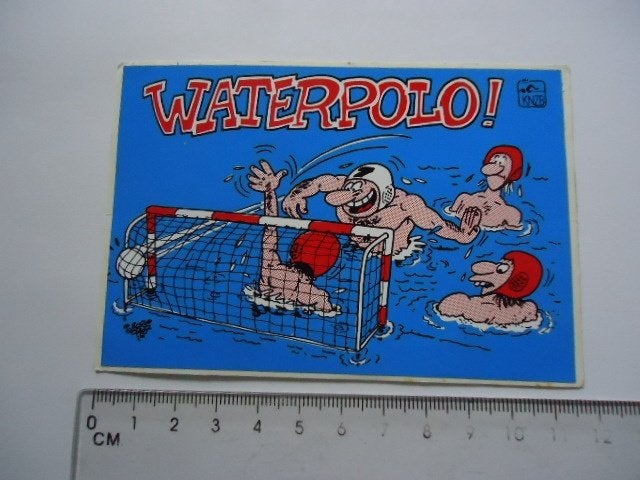 sticker oud WATERPOLO Strip Rob gorter zwemmen zwembad, Verzamelen, Ophalen of Verzenden, Zo goed als nieuw, Bedrijf of Vereniging