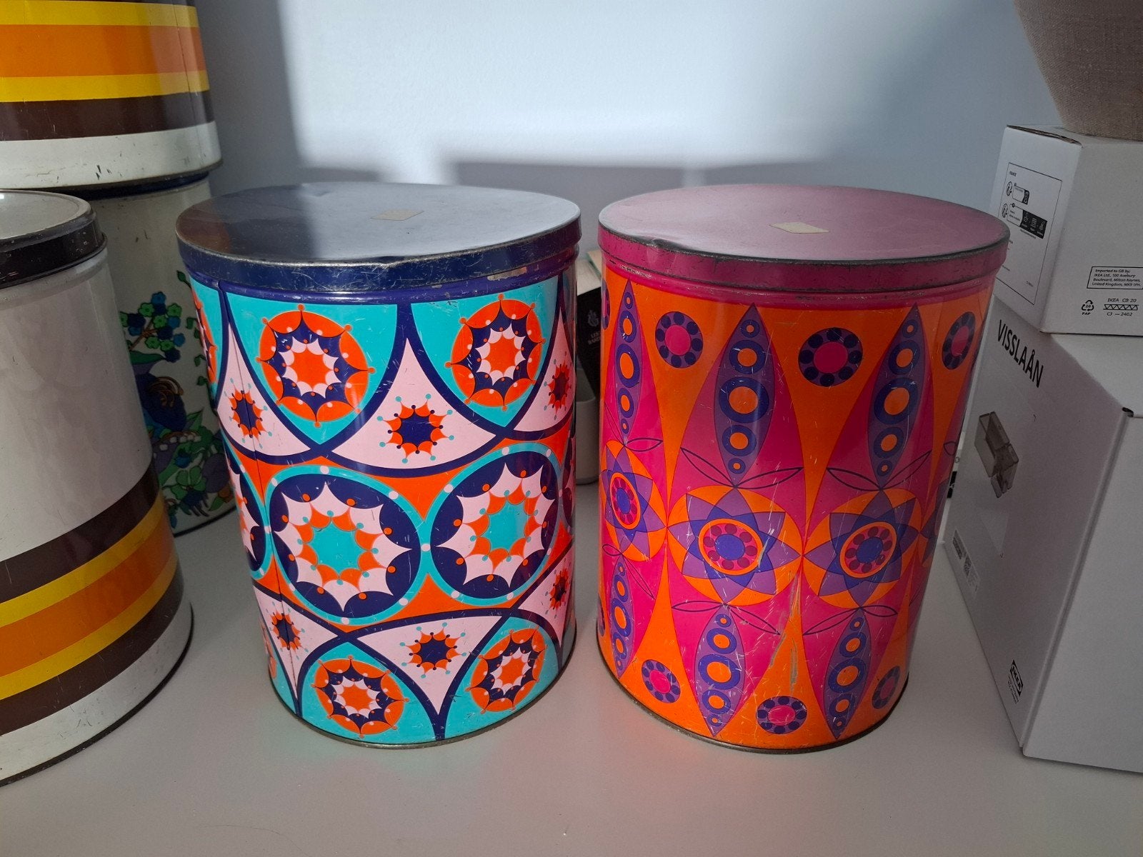 Tomado retro Vintage Bewaarblikken - Set van 2, Ophalen of Verzenden, Gebruikt, Overige, Overige merken