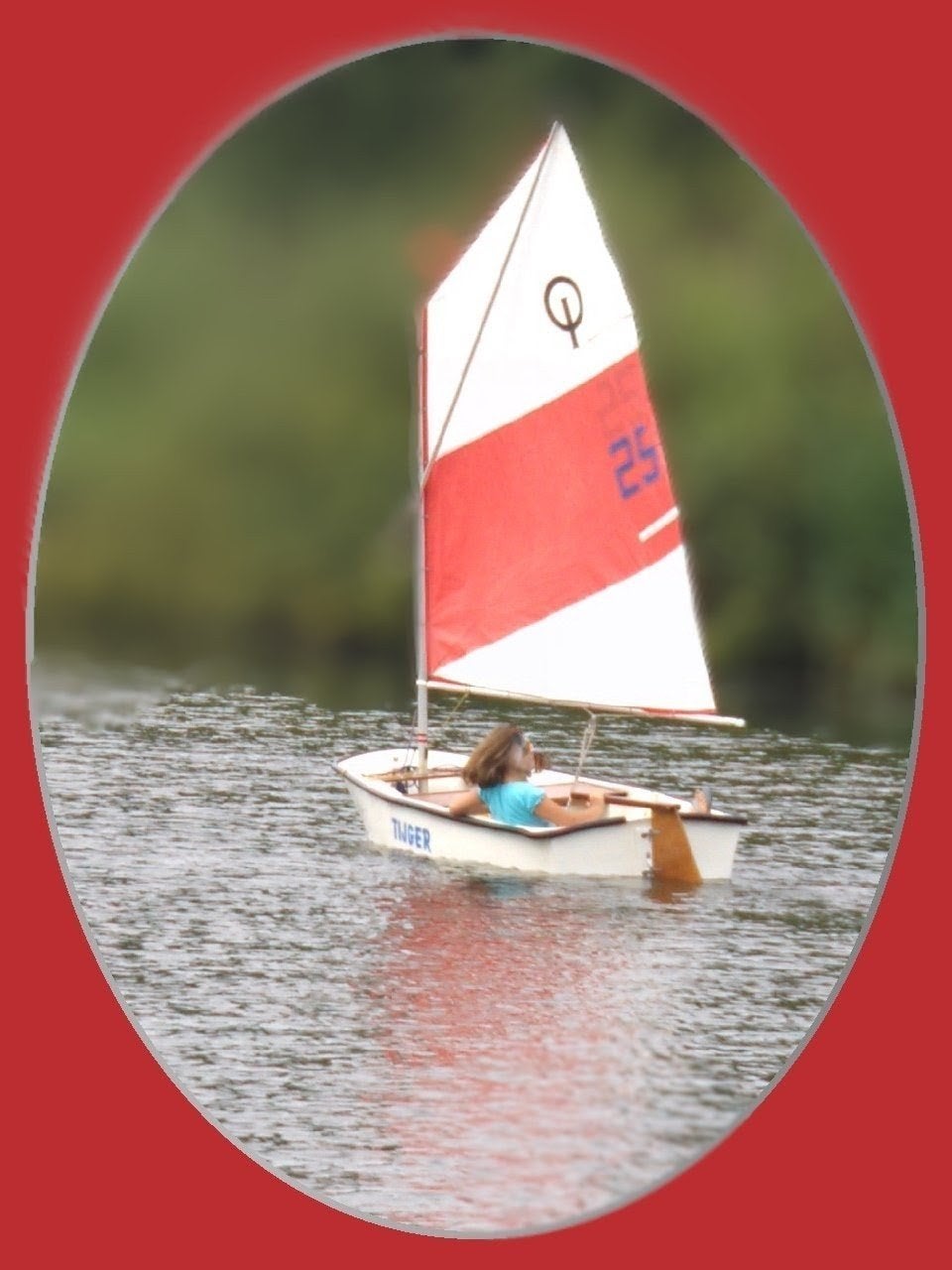 Optimist zeilboot met houten zwaard, roer en roeispanen, Ophalen, Gebruikt, Optimist, Hout