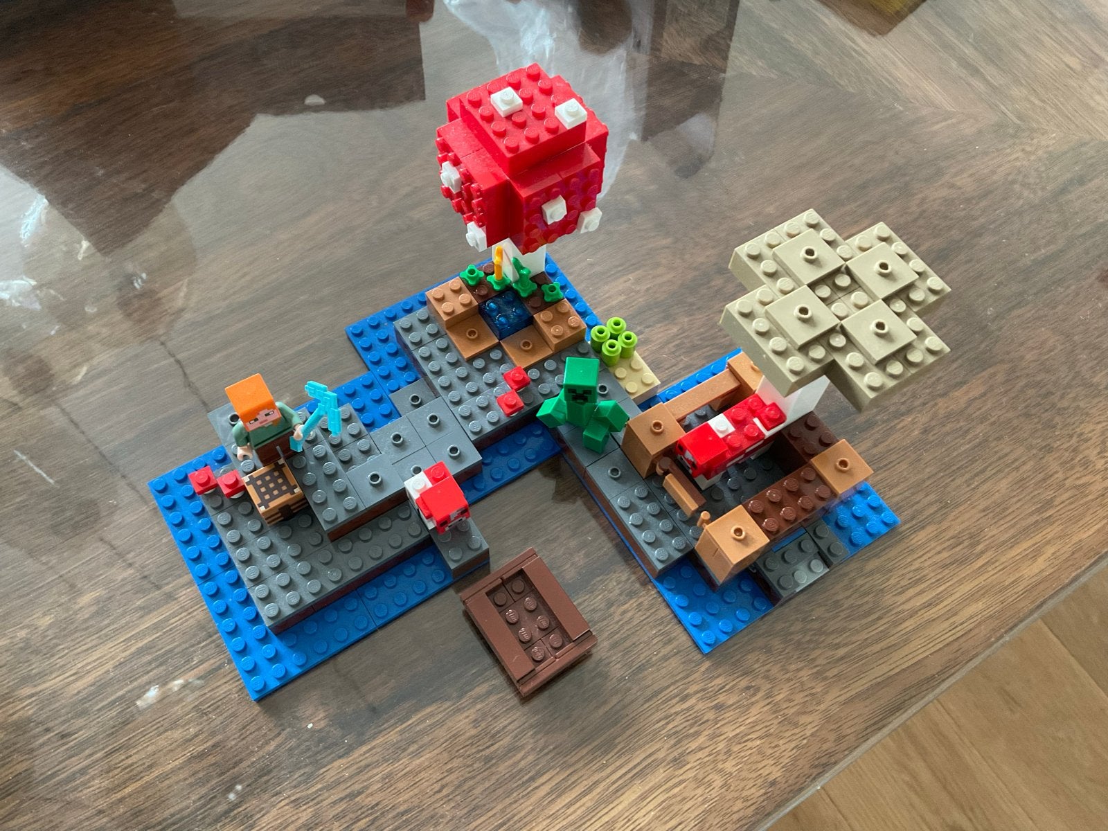 LEGO Minecraft De IJzergolem en De Paddestoel 21129 21123, Ophalen of Verzenden, Gebruikt, Overige merken