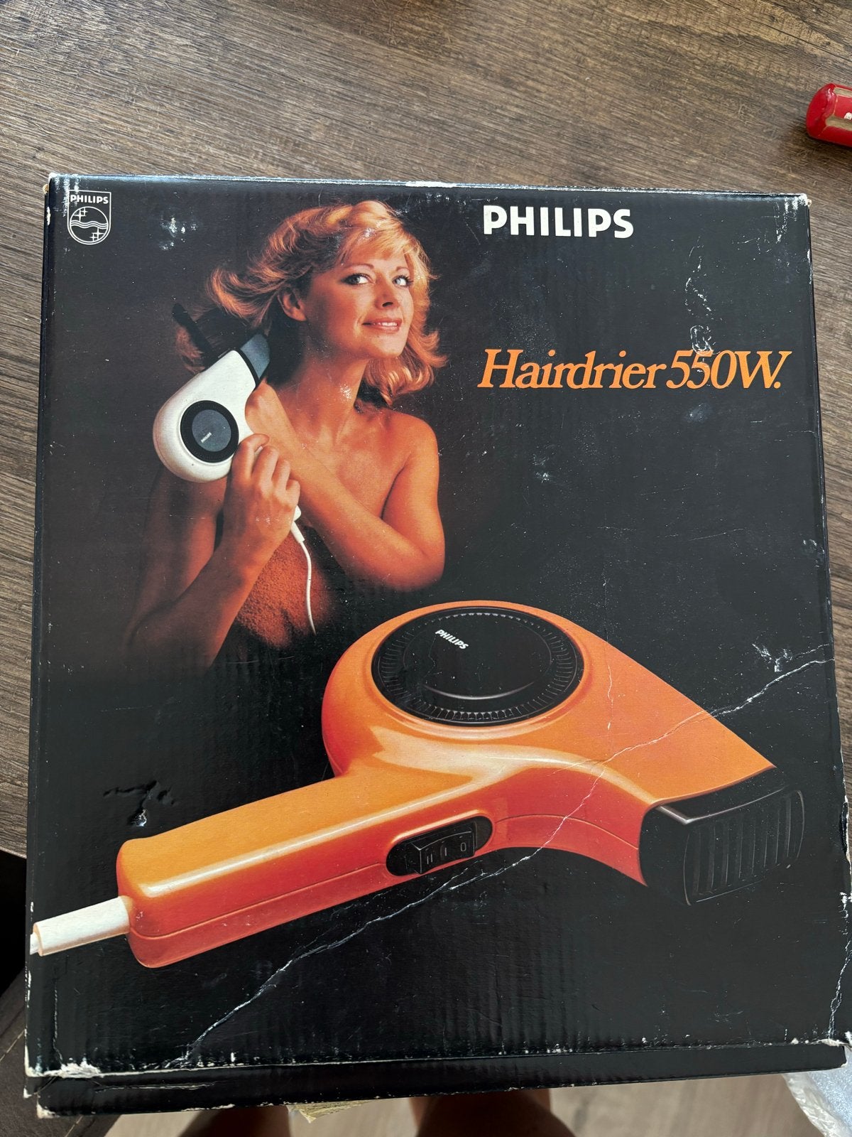 Vintage Philips Haardroger 550W - Nieuw in doos, Ophalen of Verzenden, Nieuw, Haarverzorging