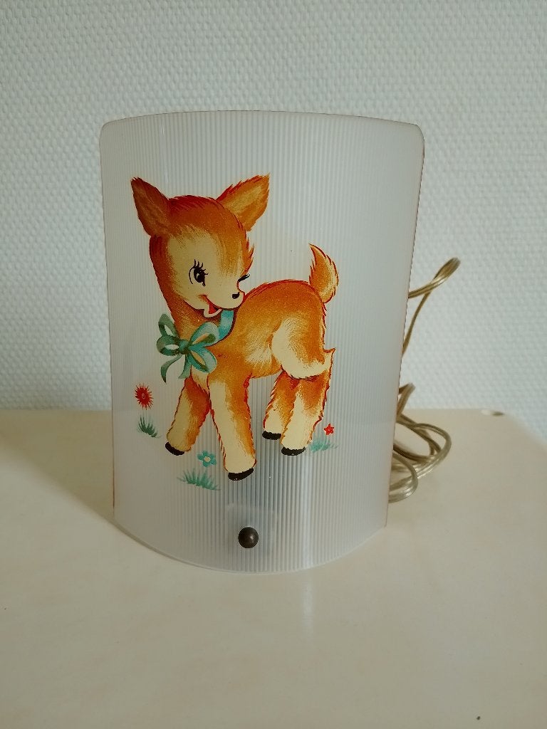 Vintage bedlampje hertje jaren 60, Ophalen of Verzenden