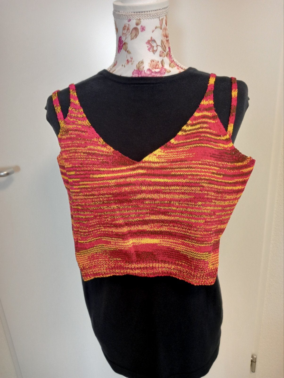Shein Croptop Roze/Geel Maat L, Maat 42/44 (L), Nieuw, Ophalen of Verzenden, Roze