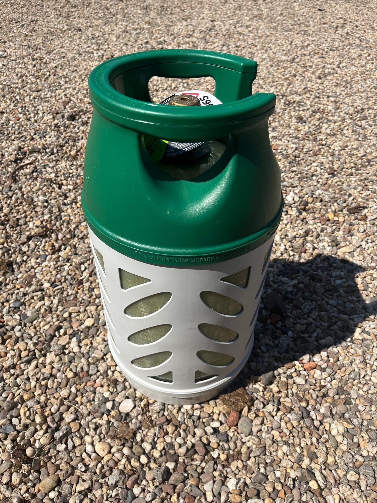 10 kg Benegas gasfles nog halfvol, retest 2035, Ophalen, Gebruikt