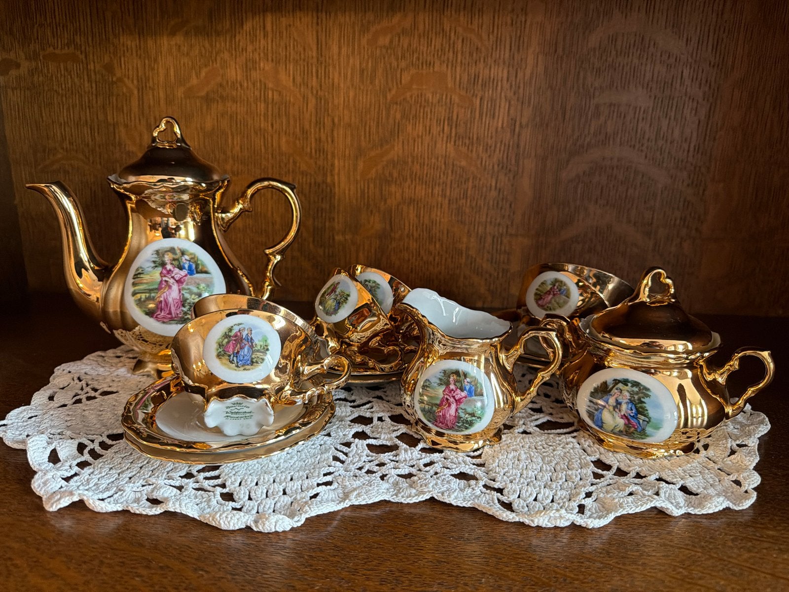 Vintage Bavaria Waldershof Koffie/Theeset 22 Karaat Goud, Antiek en Kunst, Ophalen of Verzenden