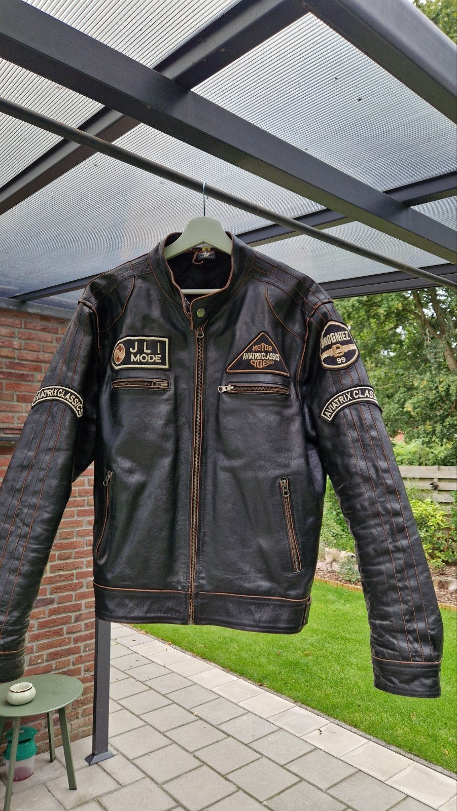 leren jas heren maat M, Ophalen of Verzenden, Zo goed als nieuw, Maat 48/50 (M), Bruin