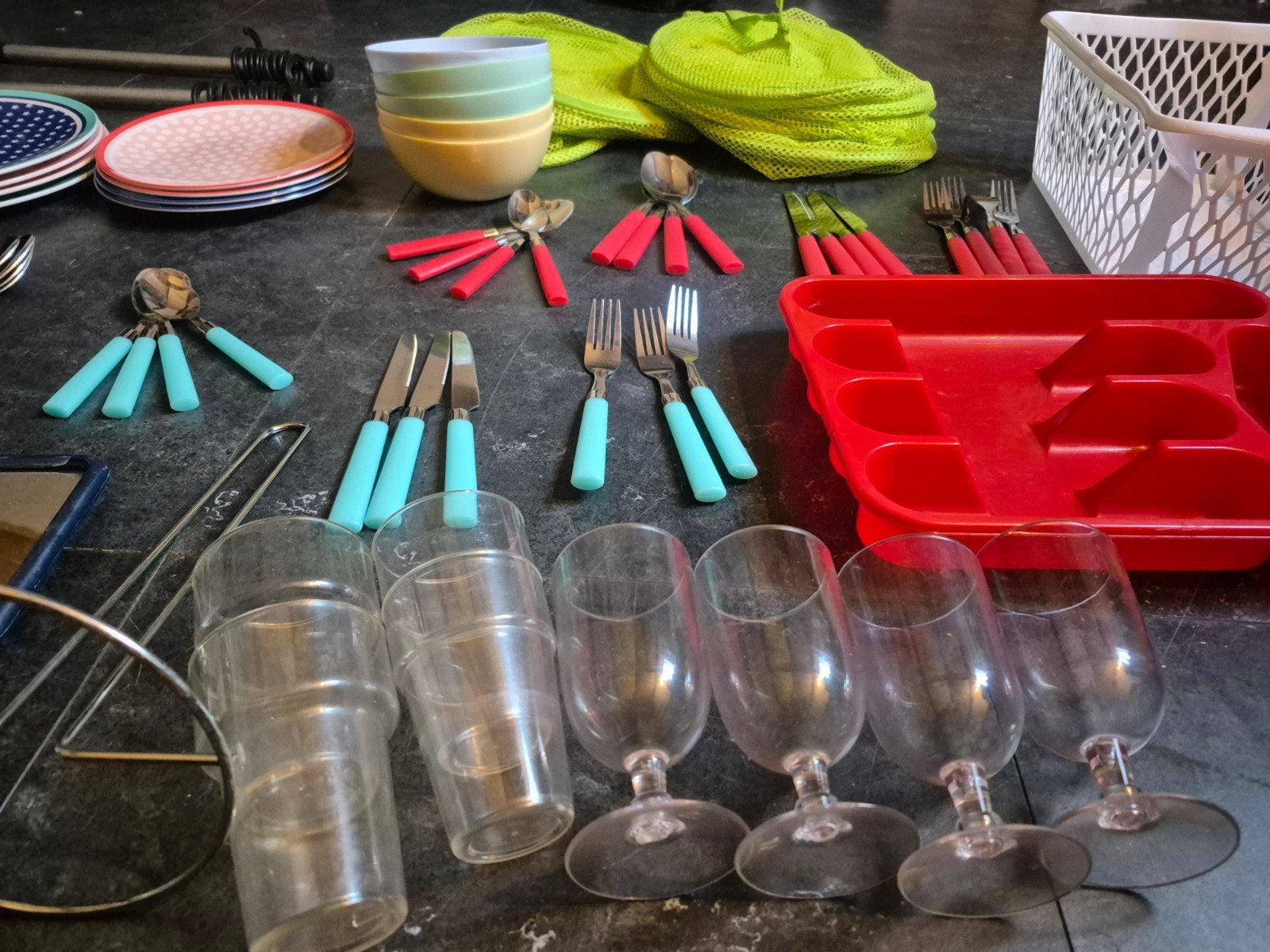 Partij camping servies, Ophalen of Verzenden