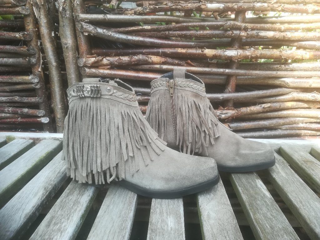 Lazamani Fringe Boots Laarzen maat 37, Bruin, Lage of Enkellaarzen, Lazamani, Ophalen of Verzenden
