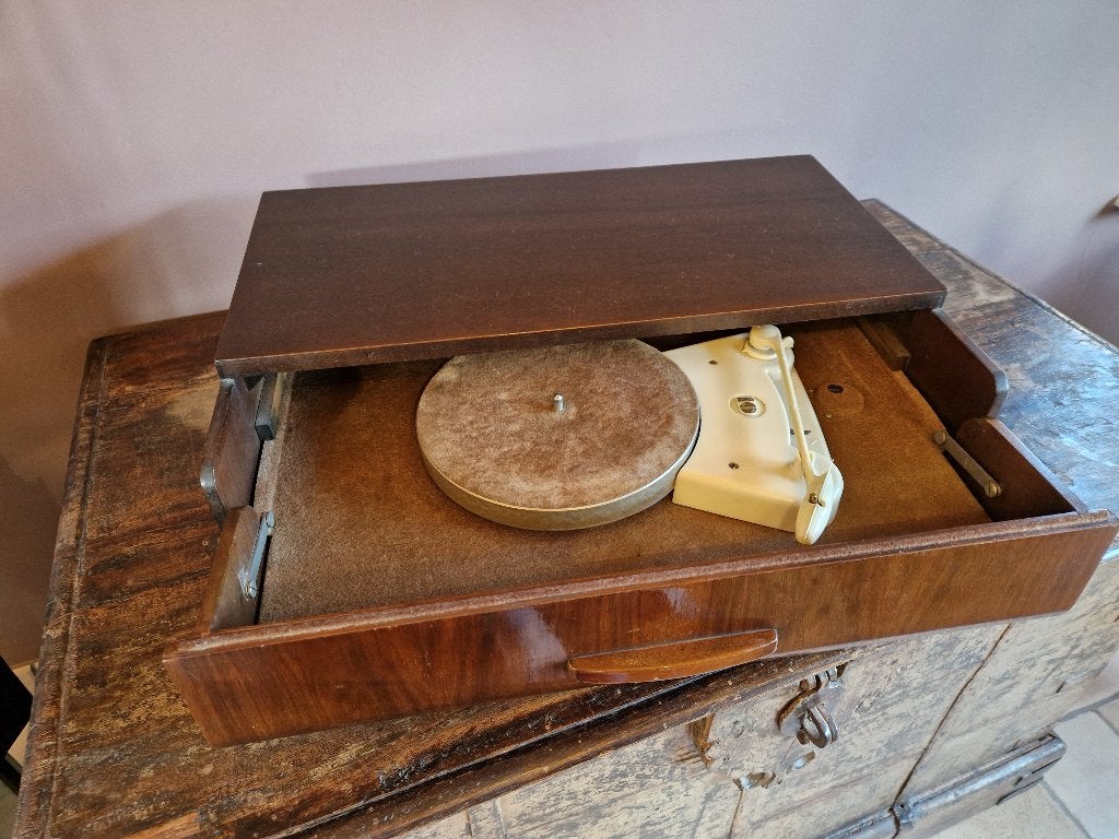 Vintage Philips HX303A onderzet grammofoon uit 1950, Ophalen of Verzenden