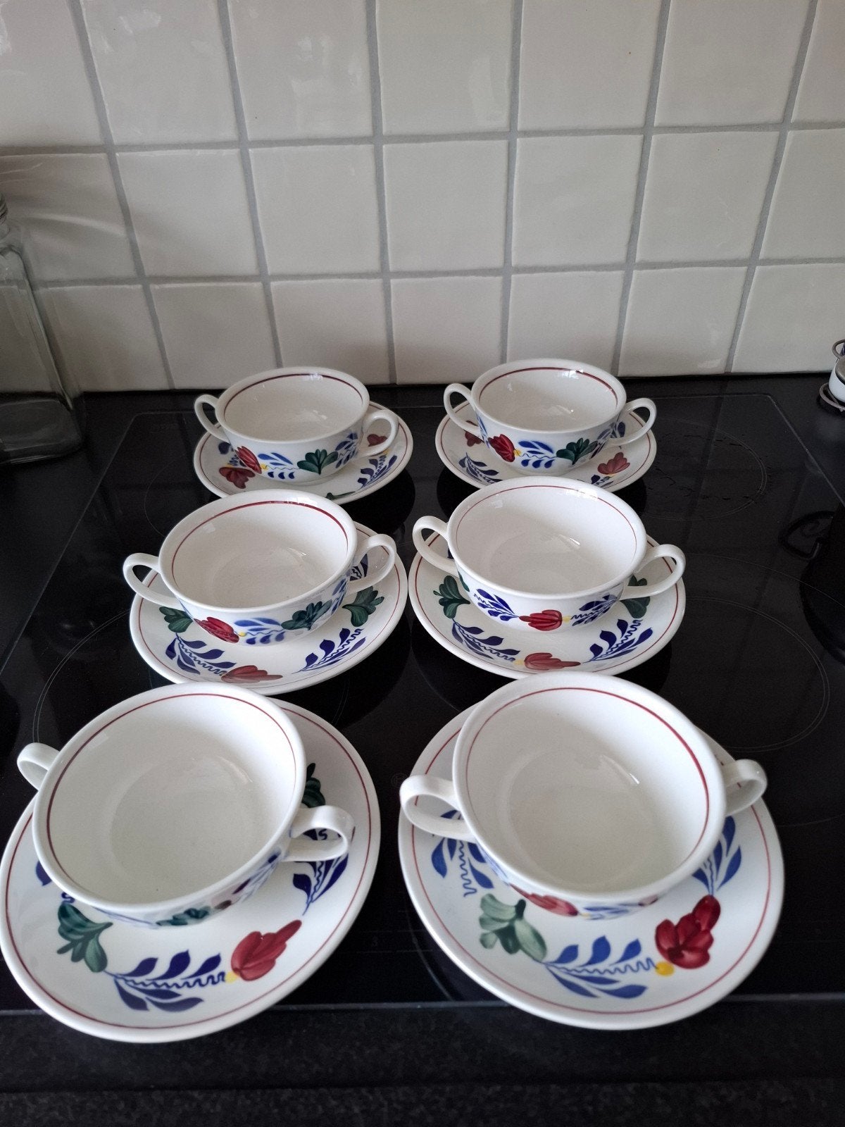 Boerenbont soepkommen en schotels, 6 stuks, Ophalen of Verzenden