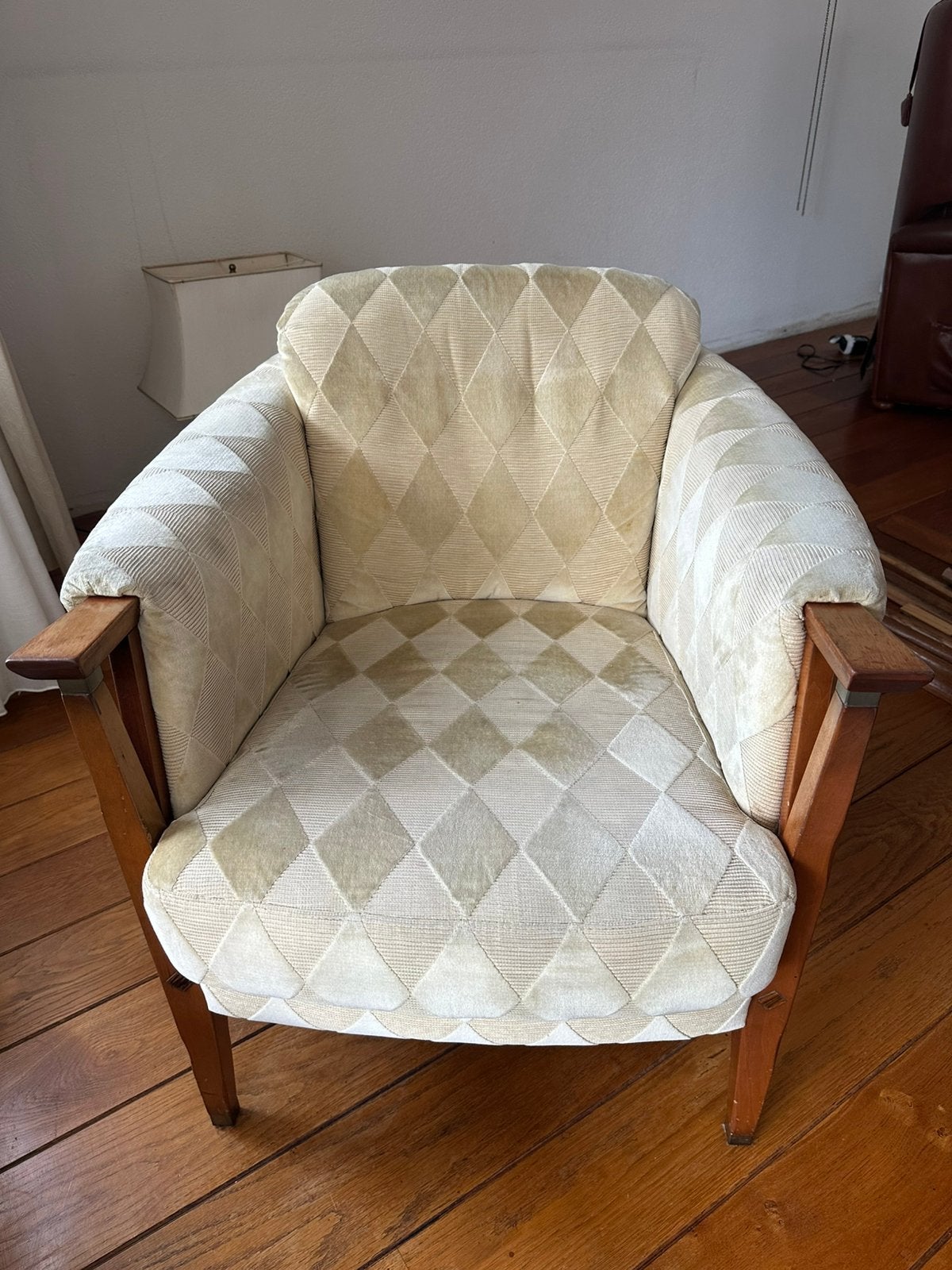 Beige fauteuil, Huis en Inrichting, Fauteuils, Zo goed als nieuw, 50 tot 75 cm, 75 tot 100 cm, Ophalen