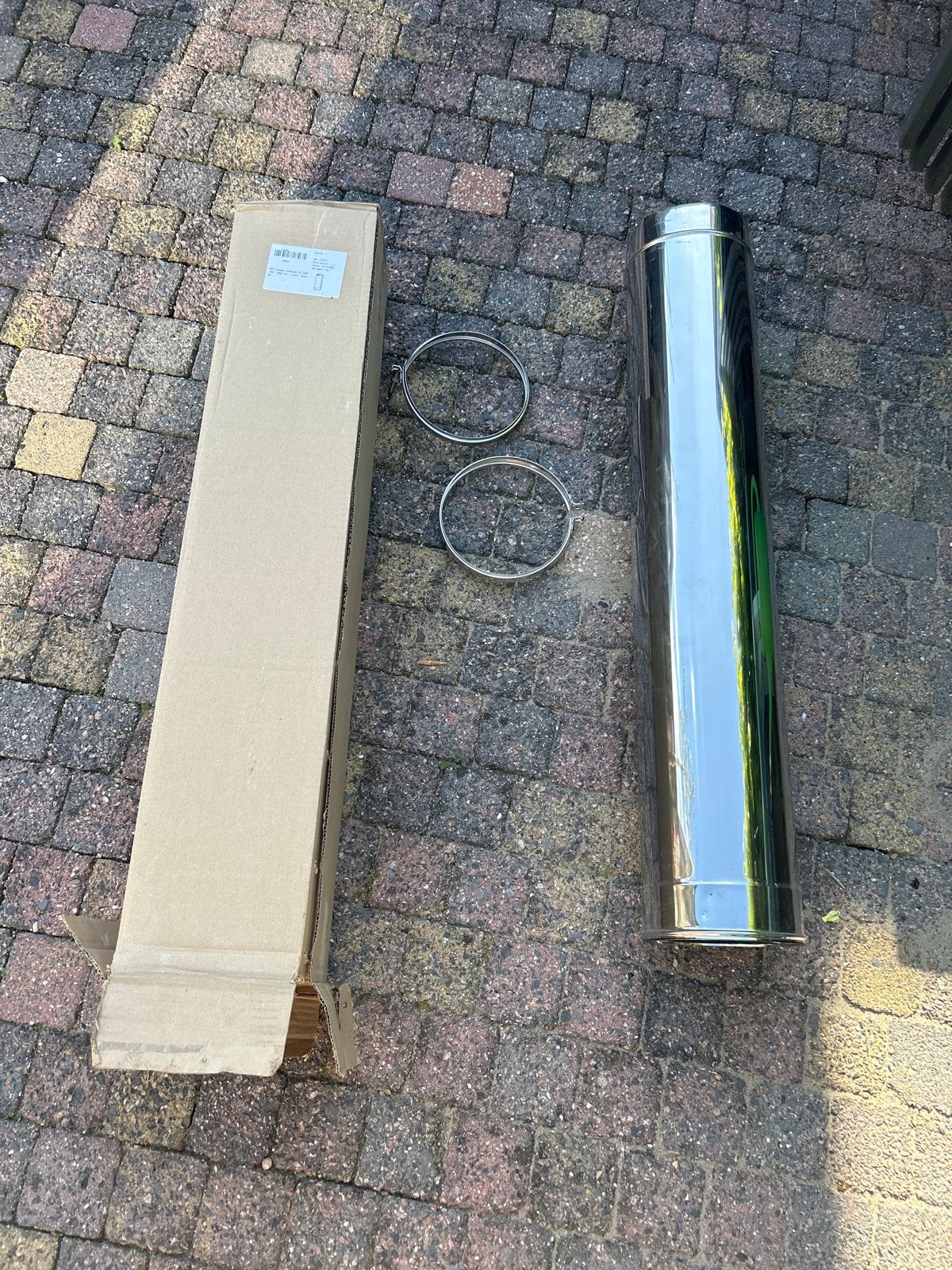 Nieuw Dubbelwandig Rookkanaal RVS Ø130-180, 1000mm Pijp, Ophalen, Nieuw, Overige soorten