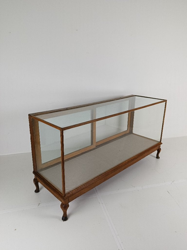 Antieke grote glazen vitrinekast / winkelbalie, Ophalen of Verzenden