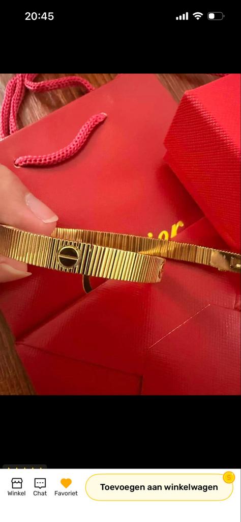 Cartier Armband - Elegant Gouden Design, Ophalen of Verzenden, Zo goed als nieuw, Goud