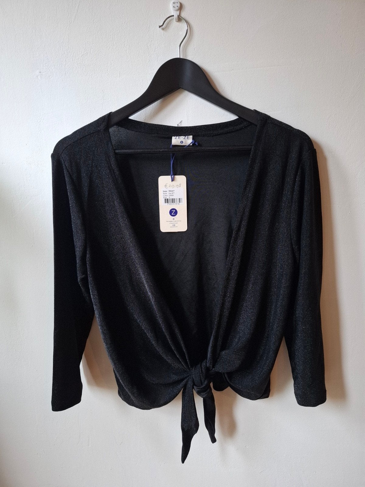 Ze-Ze zwart lurex bolerootje maat: S/36, Zwart, Maat 42/44 (L), Ophalen of Verzenden, Nvt