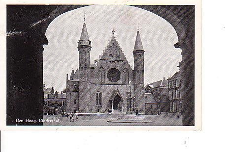Ansichtkaart 	Den Haag	Ridderzaal, Verzenden, 1940 tot 1960, Gelopen, Zuid-Holland