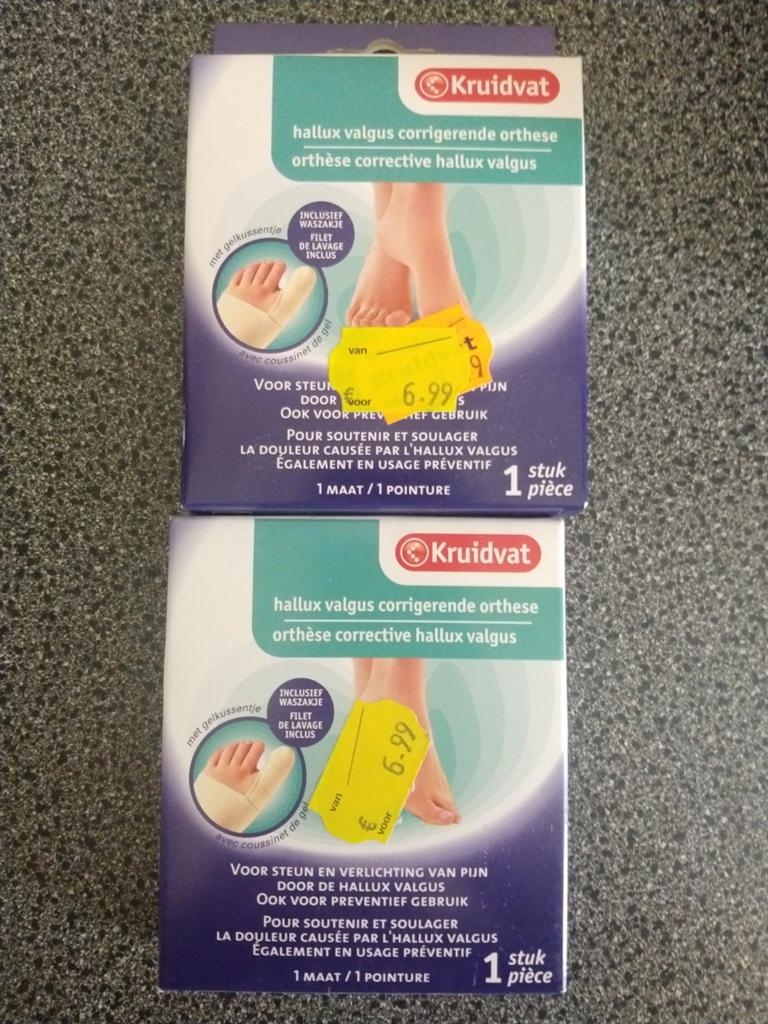 Kruidvat Hallux Valgus corrigerende orthese nieuw 2 stuk, Sport en Fitness, Gezondheidsproducten en Wellness, Ophalen of Verzenden