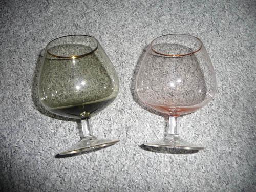 Vintage set van twee cognac glazen, Antiek en Kunst, Antiek | Glas en Kristal, Ophalen of Verzenden