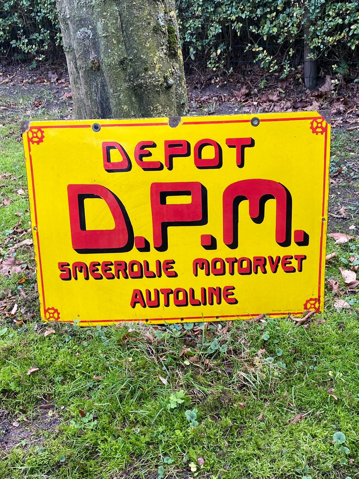 Origineel Dortsche Petroleum Maatschappij Emaille bord, Ophalen