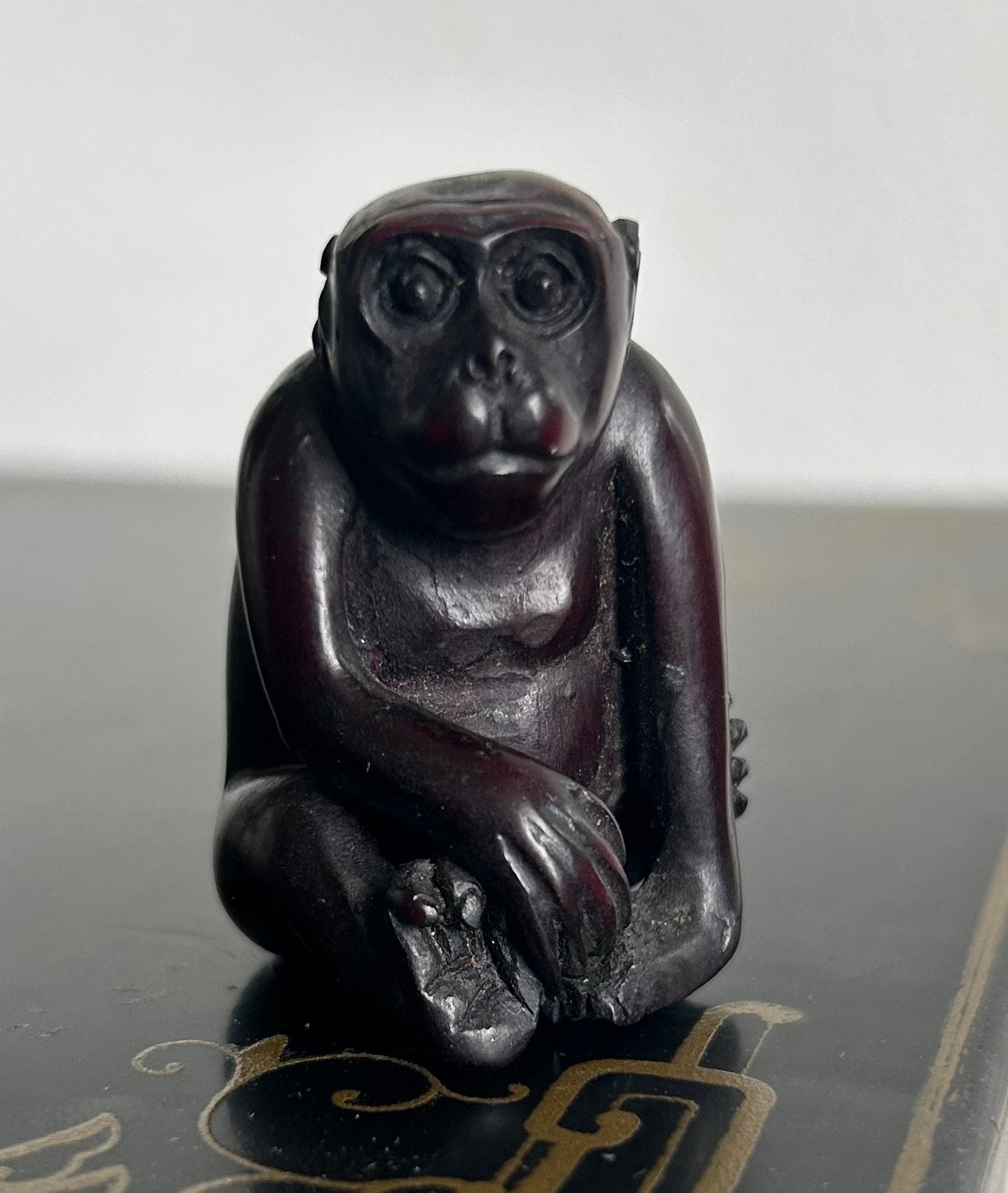 Japanse handgesneden houten netsuke, Ophalen of Verzenden