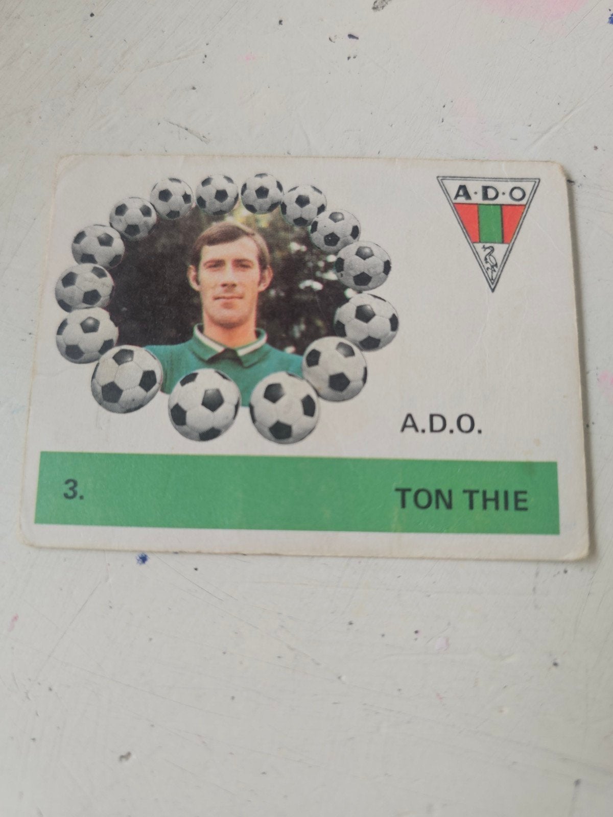 Ton Thie - A.D.O. Spelerskaart (Monty), Ophalen of Verzenden, Gebruikt, Overige binnenlandse clubs, Spelerskaart
