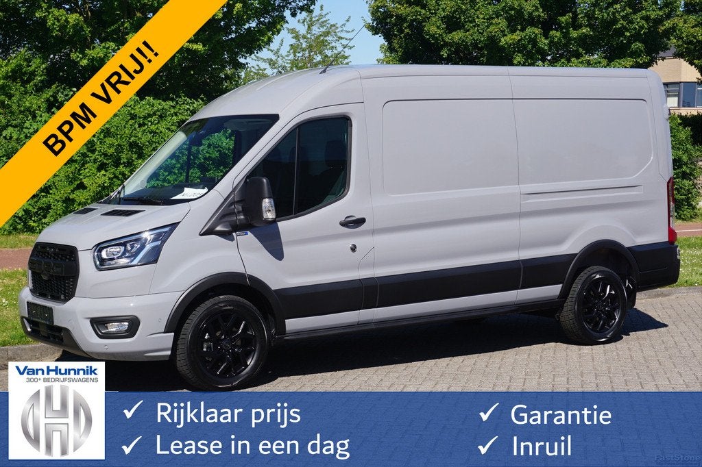 Ford Transit 350L L3H2 RAPTOR AUT-8 165PK BPM VRIJ Navi, Ada, Auto's, Bestelauto's, Bedrijf, Te koop, 360° camera, ABS, Adaptive Cruise Control