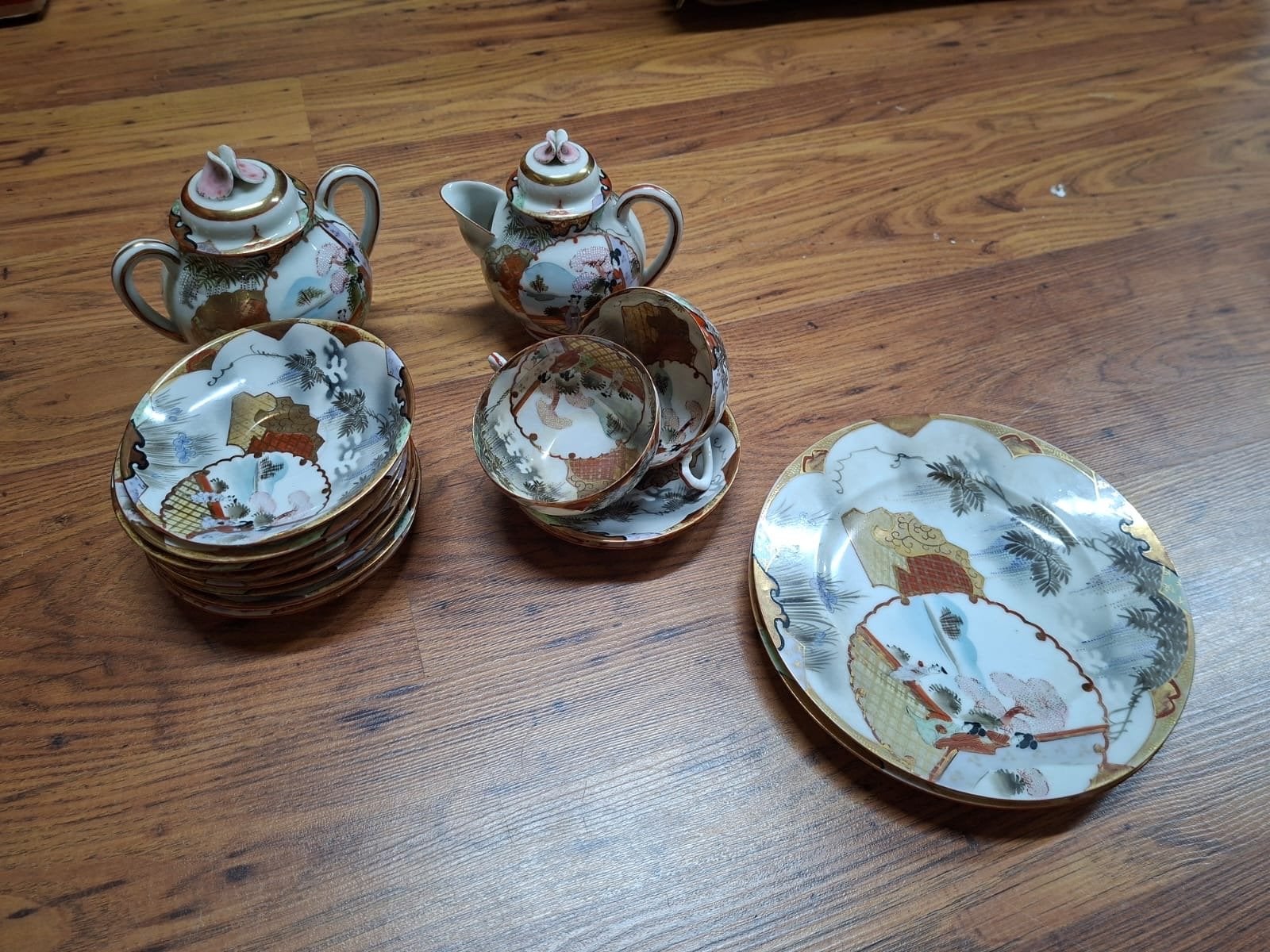 Antiek Japans Satsuma theeservies - handgeschilderd, Ophalen