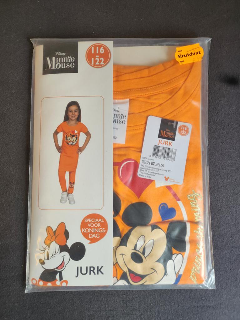 Disney oranje jurk Minnie Mouse 116-122 NIEUW (mickey), Ophalen of Verzenden, Nieuw, Meisje, Jurk of Rok