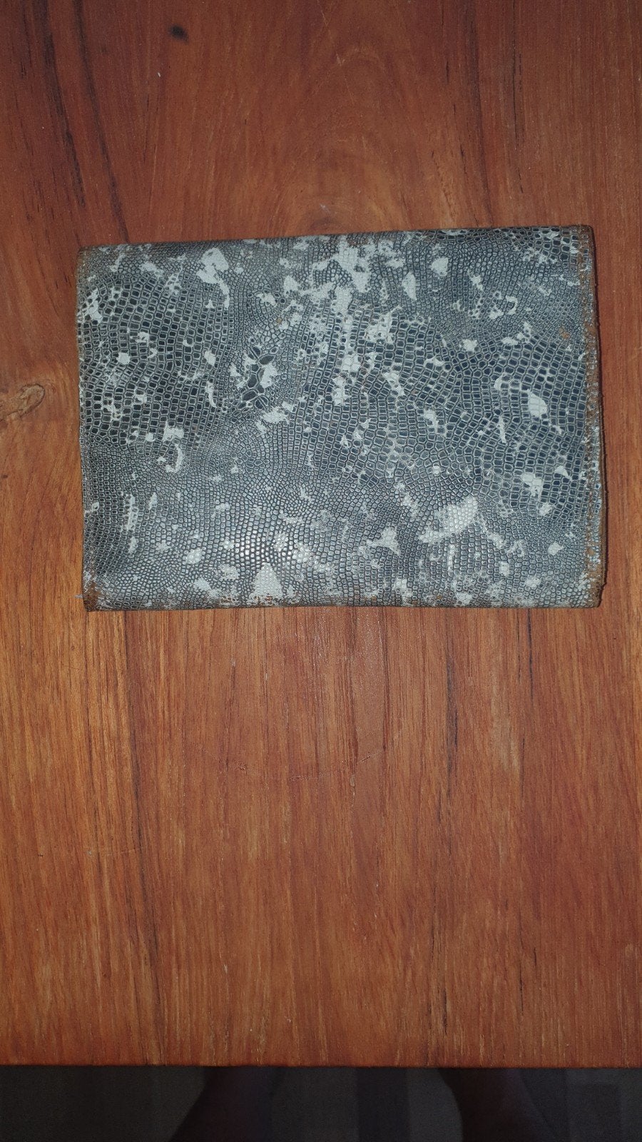 Vintage portemonnee Nederlands Indie python leer, Overige merken, Gebruikt, Ophalen of Verzenden, Grijs