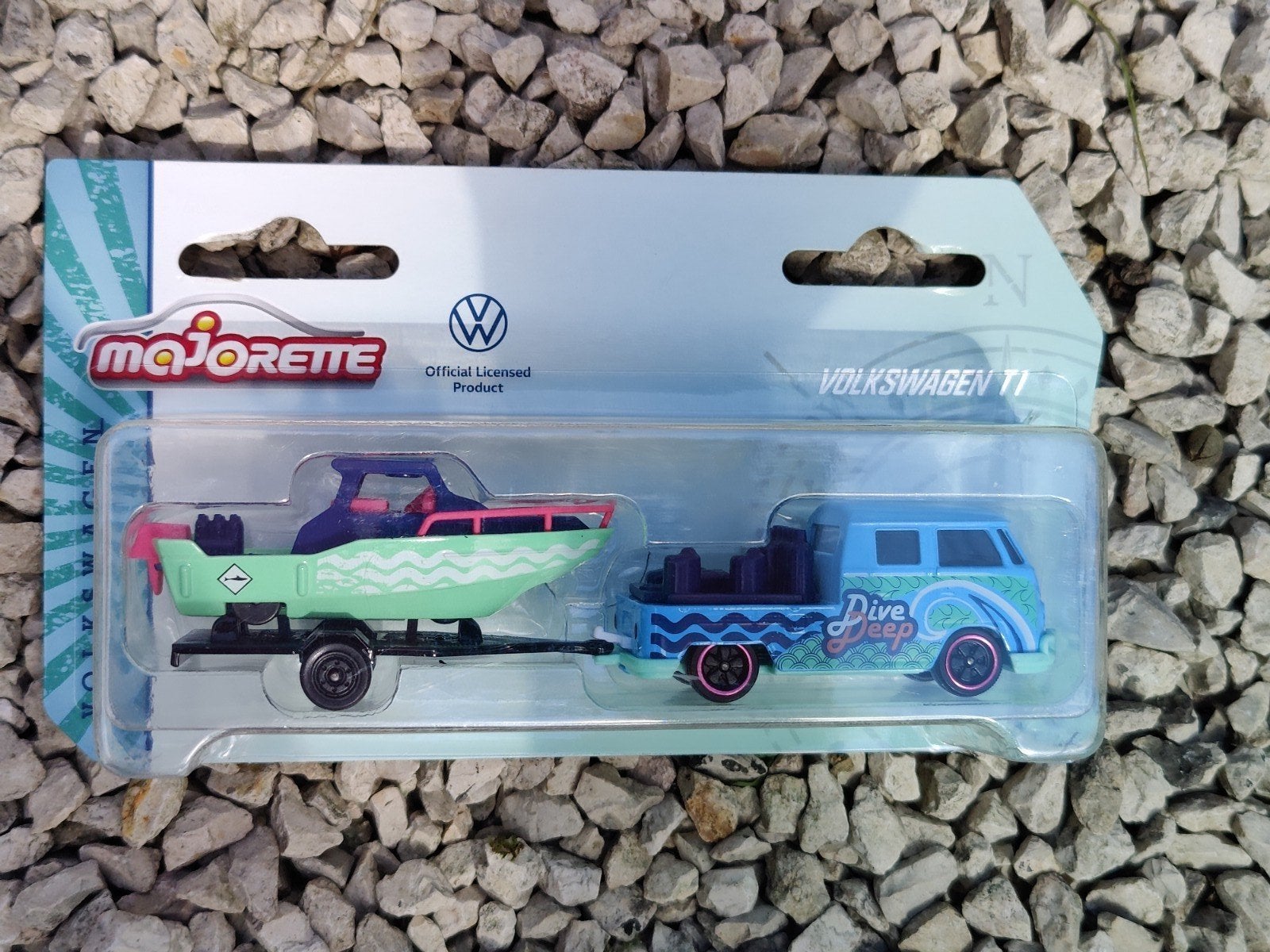 Majorette Volkswagen T1 Bus met Boot Aanhanger, Ophalen of Verzenden